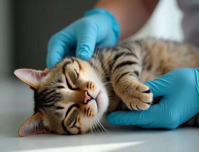 Specialist carefully handling a deceased cat with dignity in Yellingbo